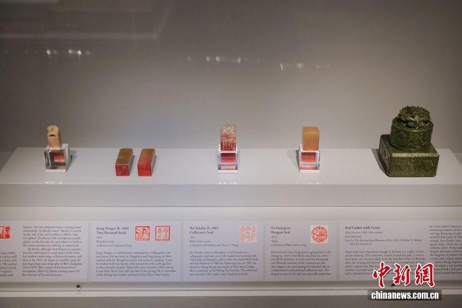 现场的印章和印匣展品